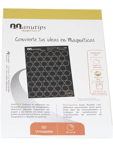 Hoja magnética con 50 círculos D3cm - AimanGz.es