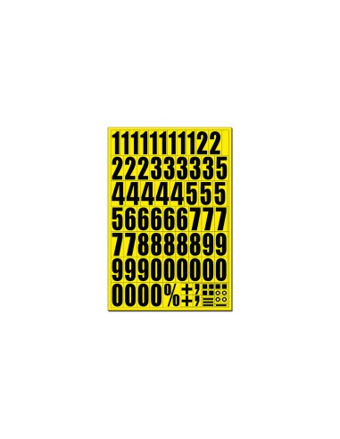Juego magnético de números con fondo Amarillo tamaño 43mm