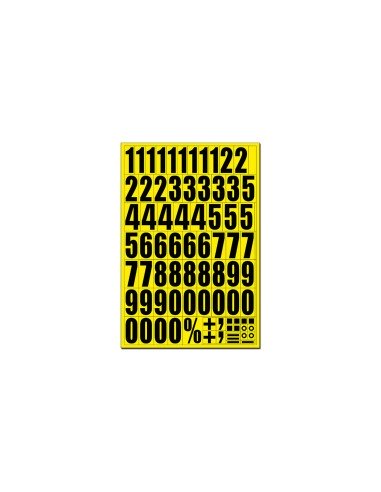 Juego magnético de números con fondo Amarillo tamaño 43mm